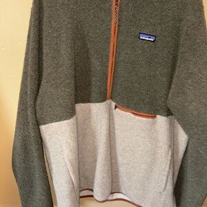 Patagonia Men’s Olive Zip-Up Fleece Pullover